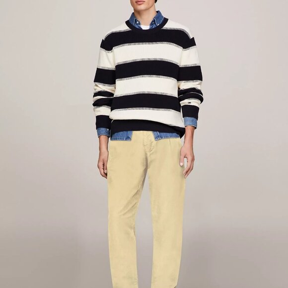 Men's Tommy Hilfiger Summer Yellow Custom Fit Th Flex Cotton‎ Chino Pants 36x34 - Picture 1 of 16